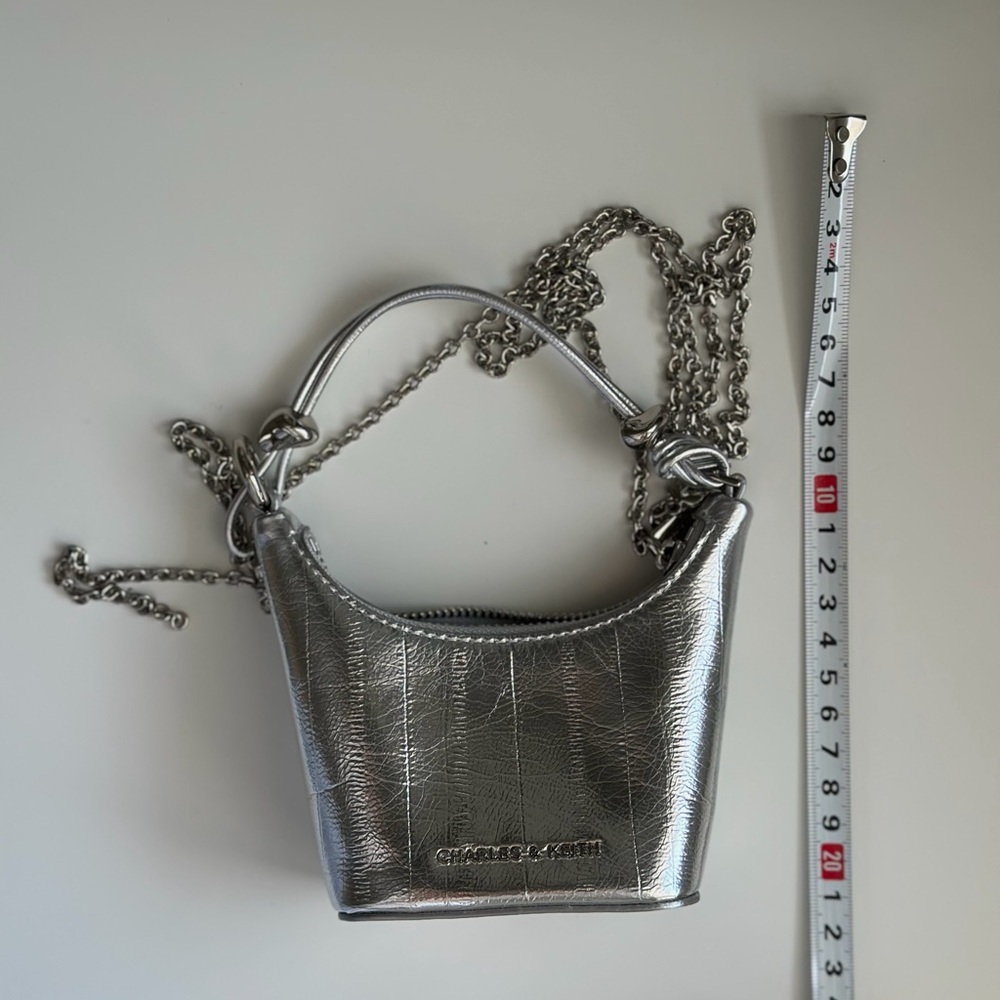 Charles & Keith Silver Mini Hobo Bag - Picture 8 of 8